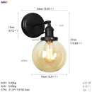 DecorBites™ Glass Ball Wall Light Switch Hallway Bathroom Mirror Stair Black Wall Sconce
