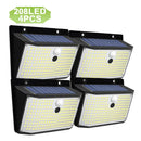 Modern black solar wall lamp outdoor motion sensor security light