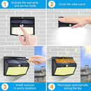 Modern black solar wall lamp outdoor motion sensor security light