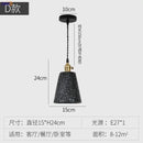 Modern black speckled cement pendant lamp kitchen brass accent