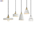 Modern black speckled cement pendant lamp kitchen brass accent