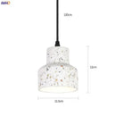 Modern black speckled cement pendant lamp kitchen brass accent