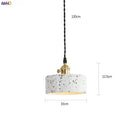 Modern black speckled cement pendant lamp kitchen brass accent