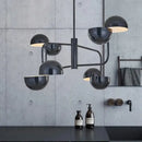 Modern black spherical abstract art chandelier for living room