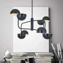 Modern black spherical abstract art chandelier for living room
