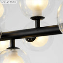 DecorBites™ 16-Light Modern Black Island Pendant - Spherical Glass Ceiling Light for Dining Table