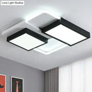 Modern black splicing led flush ceiling light for living room