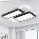 Modern black splicing led flush ceiling light for living room