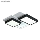 Modern black splicing led flush ceiling light for living room