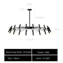 DecorBites™ Black Sputnik Chandelier: Nordic Design, Adjustable Lighting for Home Décor