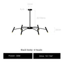 DecorBites™ Black Sputnik Chandelier: Nordic Design, Adjustable Lighting for Home Décor