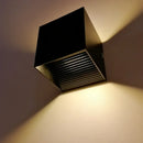 Modern black square 12w cob led wall lamp living room light