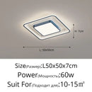 Modern black square led ceiling light for living room dimming