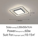 Modern black square led ceiling light for living room dimming