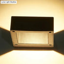 Modern black square led sconce light fixture for porch