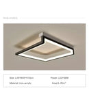 Modern black square led smart chandelier living room ceiling light