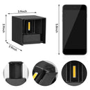 Modern black square led wall light bedroom waterproof decor