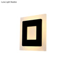 Modern black square sconce light bedroom warm light