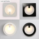 DecorBites™ Contemporary Metal Wall Sconce Lamp with Squared/Rounded Shade - 1-Light Bathroom Lighting in Black/White