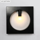 DecorBites™ Contemporary Metal Wall Sconce Lamp with Squared/Rounded Shade - 1-Light Bathroom Lighting in Black/White