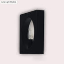 DecorBites™ Contemporary Metal Wall Sconce Lamp with Squared/Rounded Shade - 1-Light Bathroom Lighting in Black/White