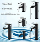 Modern black stainless steel basin faucet bathroom sink mixer