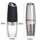 Modern black & stainless steel electric salt pepper grinder kitchen