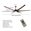 Modern black stainless steel large ceiling fan living room light