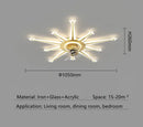 Modern black starburst chandelier ceiling fan for living room