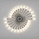 Modern black starburst chandelier ceiling fan for living room