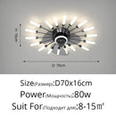 Modern black starburst chandelier ceiling fan for living room