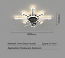 Modern black starburst chandelier ceiling fan for living room