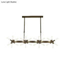 Modern black starburst linear acrylic shade chandelier dining room
