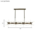 Modern black starburst linear acrylic shade chandelier dining room