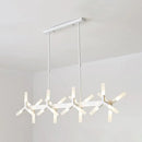 Modern black starburst linear acrylic shade chandelier dining room