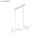 Modern black starburst linear acrylic shade chandelier dining room
