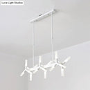 Modern black starburst linear acrylic shade chandelier dining room
