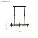 Modern black starburst linear acrylic shade chandelier dining room