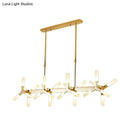 Modern black starburst linear acrylic shade chandelier dining room