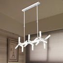 Modern black starburst linear acrylic shade chandelier dining room