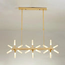 Modern black starburst linear acrylic shade chandelier dining room