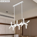 Modern black starburst linear acrylic shade chandelier dining room