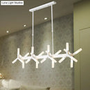 Modern black starburst linear acrylic shade chandelier dining room