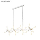 Modern black starburst linear acrylic shade chandelier dining room