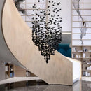 Modern black stone decorbites crystal chandelier staircase lighting