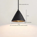Modern black stone led pendant light kitchen wood top decor