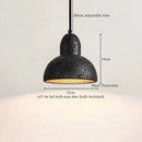 Modern black stone led pendant light kitchen wood top decor