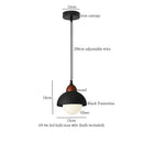 Modern black stone led pendant light kitchen wood top decor