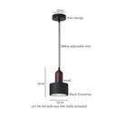 Modern black stone led pendant light kitchen wood top decor