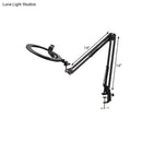 Modern black swing arm mirror light bedroom led ring light